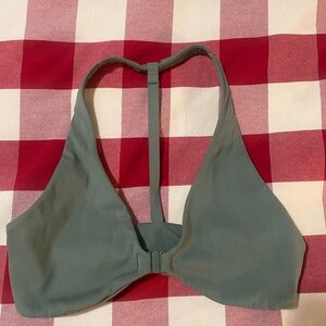 Gymshark Sage Green T-Back front clasp sports bra